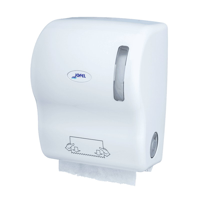 Distributeur essuie-mains bobine autocut blanc – AG56000 – MYHD