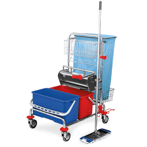 Chariot EF-7053 complet avec porte-sacs +essoreuse plate +2 seaux – EF-7053 – MYHD