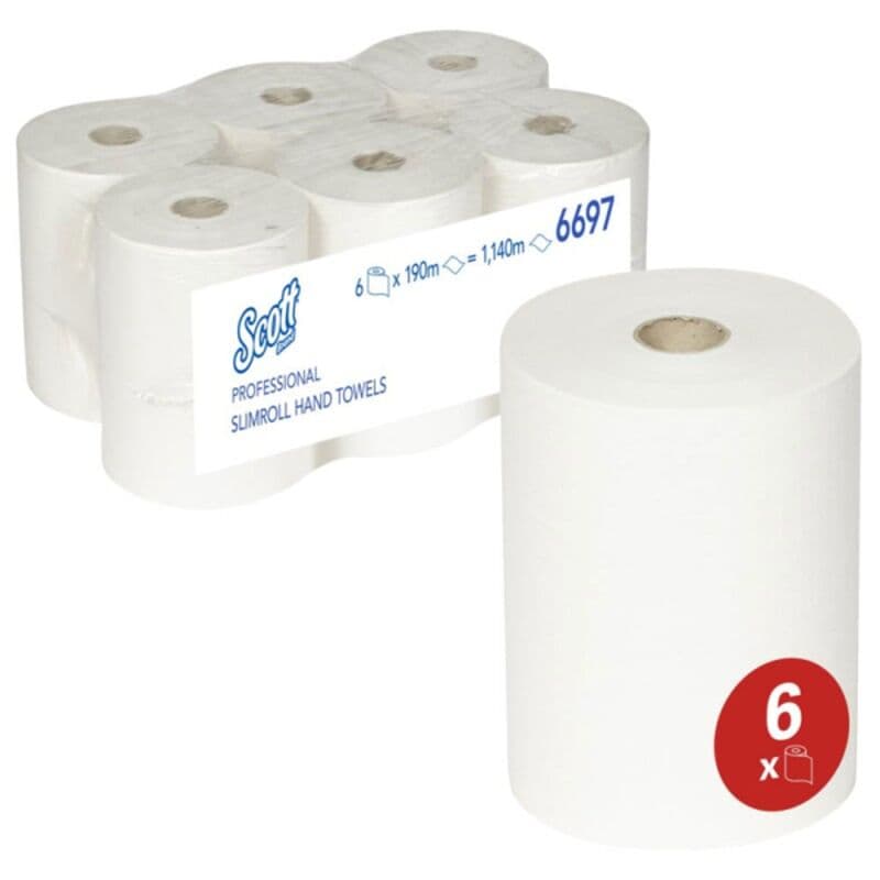Essuie-mains compact en rouleau 190 m, 1 pli, lisse