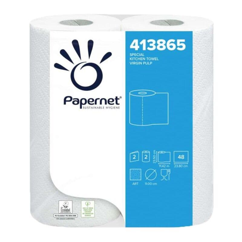 Essuie-tout ménager blanc, 48 feuilles, 2 plis