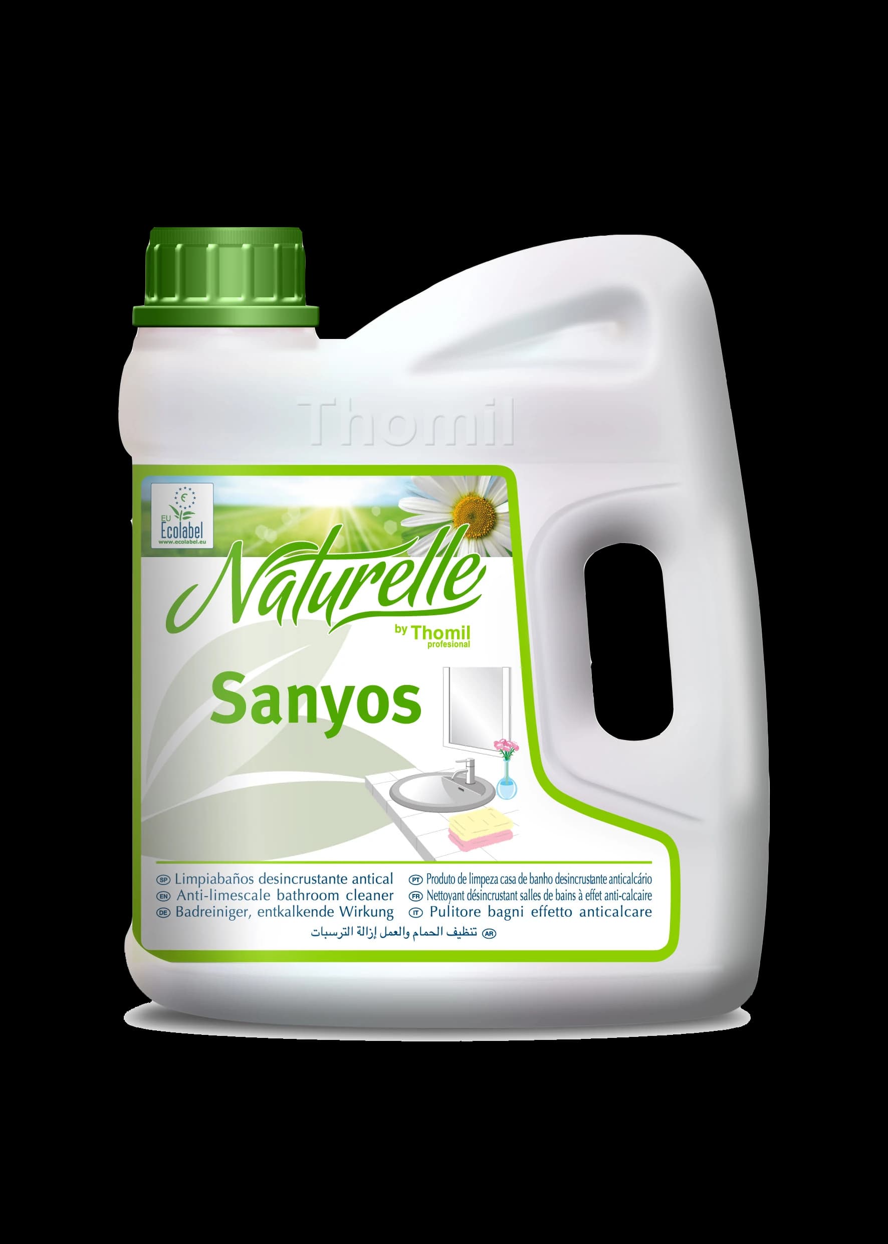 Naturelle SANYOS – Nettoyant anticalcaire sanitaires — vue de face du produit