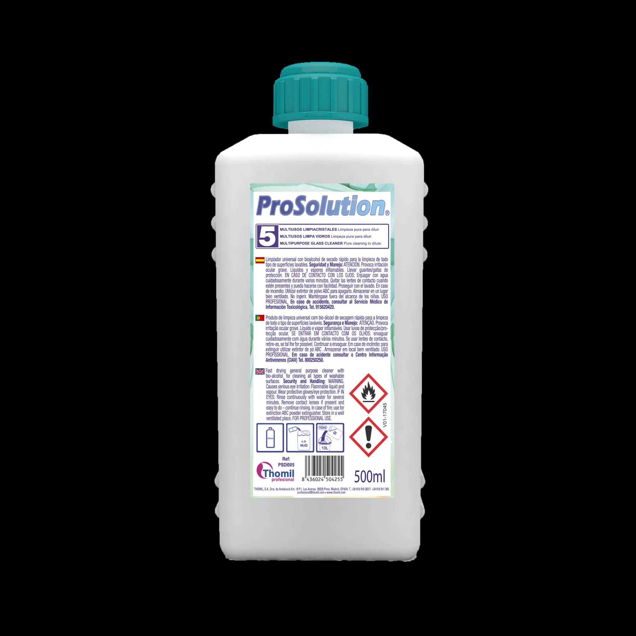 ProSolution 5 – Nettoyant vitres et multi-surfaces concentré — vue de face du produit