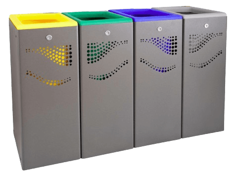 Bac de dechets selectif en quatre modules multicolor – AL707050AVZG – MYHD